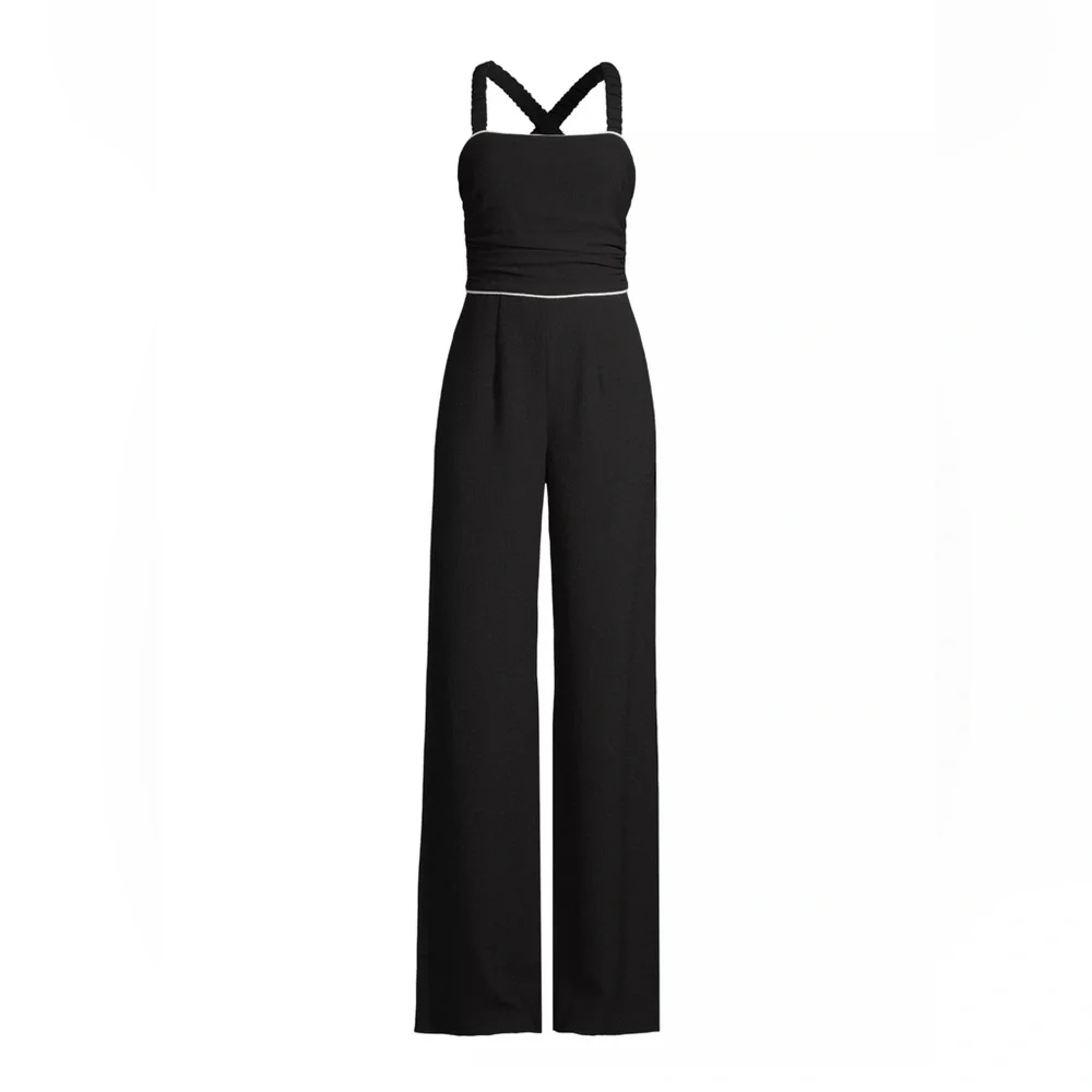 Black Halo Merrick Wide-Leg Jumpsuit Size 6 - Picture 3 of 7